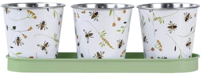 Fallen Fruits Kräutertopf mit Bienenmotiv | für Fensterbank oder Balkon | Innen- und Außenbereich