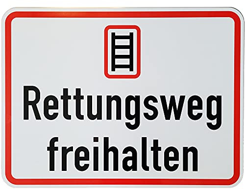 ORIGINAL Verkehrszeichen  Rettungsweg freihalten  450 x 600 mm Sondertext RA1 Verkehrsschild Schild Straßenschild Feuerwehrweg Parkverbot Rettungsgasse Rettungsplatz Feuerwehr Alu-Metallschild