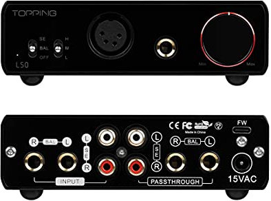 Topping L50 Amplifier NFCA Modules 0.3uV Ultra Low Noise Cost-Effective Bypass Output Headphone Amplifier (Black)