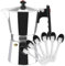 MAGEFESA Colombia - Cafetera Italiana de 9 Tazas, 450ml, Incluye 6 Cucharas Moka, Aluminio Extra Grueso, Todo Tipo de Cocinas, EXCEPTO INDUCCIÓN
