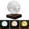 Magnetische schwebende Mond lampe LED Tischleuchte Touch Dimmbar, 3D Druck Lampenschirm, Holz Basis, Bettlampe Klein Nachtlicht für Schlafzimmer Kinderzimmer Büro Dekoration, Kreative Geschenke,Braun