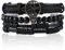 Androxeda 1 pièce Arbre de vie Bracelet en cuir tissé Bracelet de perles en bois réglable pour homme et femme