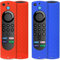 2pcs Cover per telecomando Firetv Compatibile con Fire TV Stick 4K / Fire Stick Lite Telecomando vocale (3a generazione) con cordino (Rosso e blu)