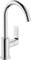 hansgrohe Waschtischarmatur Rebris E, Wasserhahn Bad mit Auslauf Höhe 210 mm, mit Zugstange, Badarmatur wassersparend, 120° drehbar, Chrom