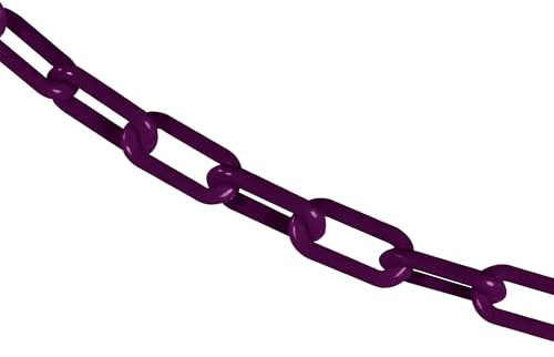 Mr. Chain Plastic Barrier Chain, Purple, 1.5-Inch Link Diameter, 25-Foot Length (30023-25)