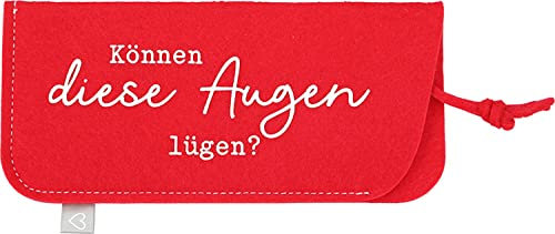 Depesche 11838-022 - Brillenetui aus Filz, in Rot und mit der Aufschrift ,,Können diese Augen lügen?´´