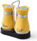 Salt and Pepper Shakers Set, Stainless Steel with Glass Bottle for Table, RV, Camp, BBQ, Set of 2, Pepper Pots, Salt Shakers, Yellow