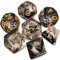 QMAY DND Dice Polyedrisches Würfel Set - 7 Stück für Dungeon und Dragons MTG RPG D&D D20, D12, D10, D%, D8, D6, D4 (Schwarze schwimmende Seide transparent)