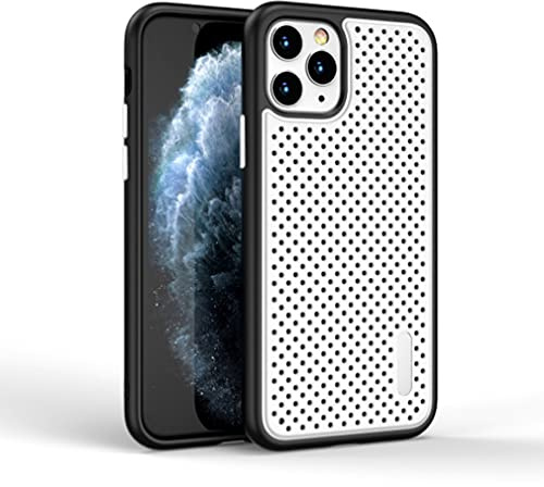 FAOONNMY Atmungsaktive Schutzhülle für iPhone 14 Hülle, Graphene Cooling PC Back Case Cover mit Honeycomb-Loch fur Herren Damen, Ultra Dünn Kratzfest Stoßfest Handyhülle für White iPhone 14