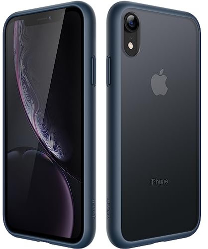 JETech Matte Case for iPhone XR 6.1-Inch, Shockproof Military Grade Drop Protection, Frosted Translucent Back Phone Cover, Anti-Fingerprint (Storm Blue)