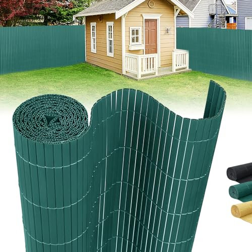 LZQ Recinzione frangivista per balcone, resistente alle intemperie, per giardino, protezione da sguardi indiscreti con lamelle rinforzate, 3 x 1,8 m (lunghezza x larghezza), verde