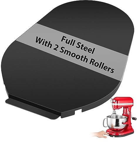 Mixer Sliding Tray for KitchenAid 5-8 Qt Bowl-lift Stand Mixer - Metal Rolling Tray Kitchen Countertop Appliance Slider Storage Moving Caddy with Wheel for Kitchen Aid 5-8 Qt Mixer