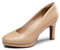 DREAM PAIRS Women's Close Toe Low Heels Platform Pump Comfortable Office Work Dress Shoes for Women SDPU2365W,Size 7.5,Nude-Pu,SDPU2365W