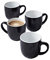 HOMELOX Glossy Set of 4 Tea Coffee Mugs Cups Kitchenware Quality Stoneware Hot Drink Mug Set (Black)
