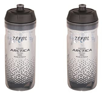 ZEFAL Pack Arctica 55 – 2 Flaschen Fahrrad 550 ml – Thermosflasche Fahrrad – geruchlos und wasserdicht – Sport-Trinkflasche BPA-frei – Silber/Schwarz