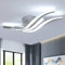Toolight Lámpara de Techo LED, 24W 2700LM Lamparas LED Techo de Diseño Curvo, Lampara Cocina Techo, Luz Fría 6500K, Lampara de Techo para Pasillo Cocina Salón Dormitorio, Plata, 52CM