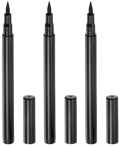 sourcing map 3pcs Fabric Markers Permanent Dye Paint Textile Marker Pens Fine Tip for DIY Clothes Shoe, Black