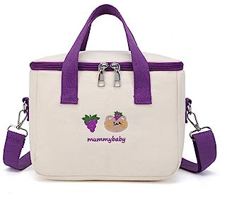 PORRASSO Bolsa de Almuerzo Aislada Bolsa Aislamiento Isotermica Bolsa Nevera Bolsa Comida para Mujeres Adolescentes Niño Escuela Oficina Picnic Morado