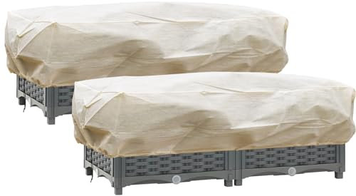 iBamso Housse de Protection pour Plantes d'hiver, Protecteur de Plantes de Balcon, Couverture Rectangulaire de Protection des Plantes Contre Le Gel, Housse Hivernage Plante avec Cordon de Serrage