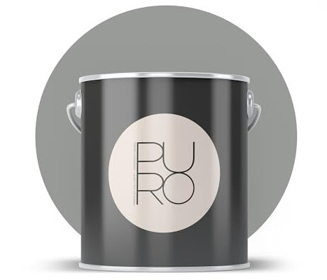 PURO Premium Wandfarbe c1003 - Malerfarbe mit sehr hoher Deckkraft - matte hochwertige Innenfarbe in Grau - 1l