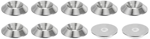 PATIKIL M4 Finition Fraisée Rondelle, 10pcs 16mm Dia. 3,2mm Grand 304 Inox Acier Finition Tasse Rondelle Vis Boulon Tête Joint pour Industriel Construction