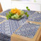 Lunarable Geometric Table Runner & Placemats, Azulejo Tile Motifs Portuguese Ceramic Pattern European Art, Set for Dining Table Decor, Placemat 4 pcs + Runner 16x72, Burnt Sienna Royal Blue