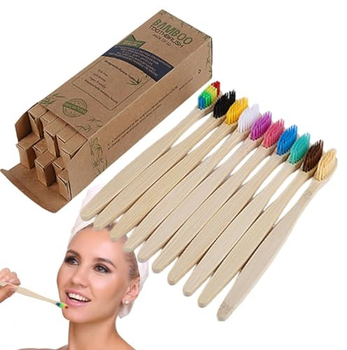 Zahnbürsten aus Holz - Zahnbürste mit weichen Borsten,Tragbare Reise-Zahnbürste aus Holz mit weichen Borsten für Männer und Frauen