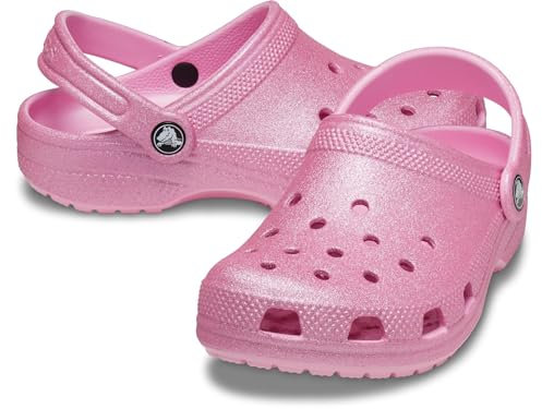 Crocs Unisexe Enfant Classic Glitter Clog K Sabots, Pink Tweed Glitter, 32/33 EU