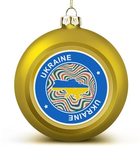 Ukraine Flagge Karte Weihnachtskugel Ornament Ukraine Weihnachtsbaum Anhänger hängende saisonale Urlaubsdekoration für Zuhause Bauernhaus Weihnachtsdekoration