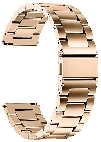 Blueshaweu Compatible for Withings ScanWatch Smartwatch Bands, 18mm,20mm Stainless Steel Metal Replacement Strap Bracelet for Women Man (18mm, Rose Gold)
