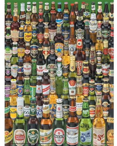 Pyramid International Bierflaschen-Papierdruck, mehrfarbig, 40cm x 30cm