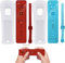 Leikurvo Mando a distancia Wii, 2 mandos de Wii, mando a distancia inalámbrico, conexión de sensor de movimiento, mando de repuesto para consola Wii y Wii, con funda de silicona y correa de mano
