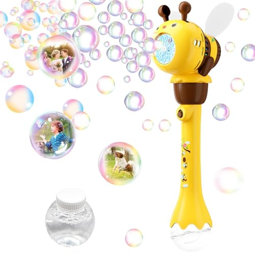 Mecctuck Seifenblasenmaschine, Seifenblasenpistole, Seifenblasenmaschine Kinder, Seifenblasen Pistole mit 90ML Seifenblasen Flüssigkeit, Seifenblasenstab für Party Geburtstag Hochzeit