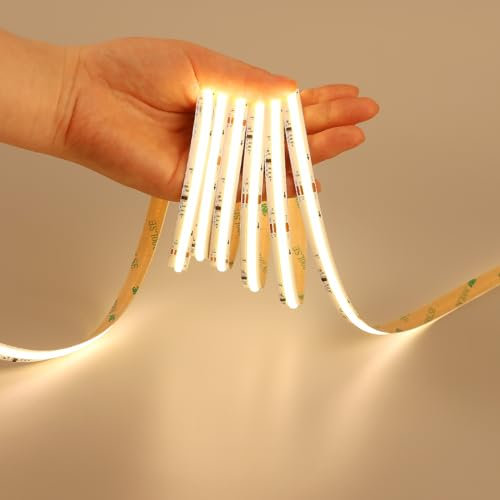 GOMING 24V 10M WS2811 IC COB LED Streifen Warmweiß 3000K Fließendes Wasser Effekte 360LED/M LED Band Selbstklebend CRI 93+ Nicht Wasserdicht IP20 für Heim Deko(Kein Adapter und Controller)