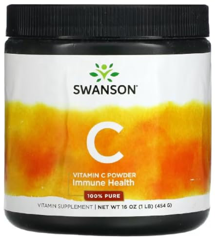 Swanson - VITAMIN C POWDER 100% PURE | 100% Puro Polvo de Vitamina C | Apoyo al Sistema Inmunológico | Protección Antioxidante - 454 g