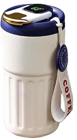 Botella de agua con temperatura – Taza de café inteligente con temperatura LED digital, contenedor portátil para bebidas | Recipiente de hidratación de doble pared de 450 ml, taza de café aislada al
