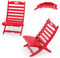 IVY&LANE Tragbare Xavier-Stühle 2er Set | Faltbarer Adirondack-Stuhl | Wave | HDPE-Kunststoff | Limitierte Auflage | Rot | Allwetterbeständig | für Feuerstelle im Freien, Terrasse, Rasen, Strand, Pool