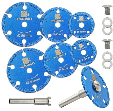BRSCHNITT Mini Diamant Metallkreissägeblatt 30/40/50MM（2 Satz) Metall und Edelstahltrennscheibe für Holz/Metall/Kunststoff