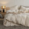 Sedefen Doppelte Musselin Bettwäsche 200x220 Baumwolle,Creme Bettwäsche Sets Beige ÖKO-TEX Bettwäsche mit Reißverschluss,Bettbezug mit 2 Kissenbezüge 80x80 cm