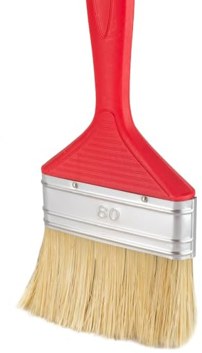 Flachpinsel | Malerpinsel | mit rot Kunststoff-Griff | Breiten: 20 30 40 50 60 70 80 100 mm (25 Stück, 80 mm)