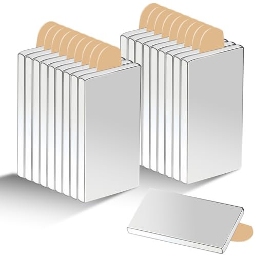 Pilikoll 20 Stück 30×10×3mm Selbstklebende Magnete Neodym Magnete Extra Stark Magnete Selbstklebend Stark Selbstklebende Flache Magnetplättchen Neodym Magnete für Whiteboard,Kühlschrank,Fotos,Basteln