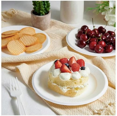 PRISTINE ENTERPRISE Pack of 100, Disposable Paper Plates 15cm / 6, Disposable Party Plates Used for Hot & Cold Food Perfect for Christmas Birthday Picnic Any Household Party Disposable Plates