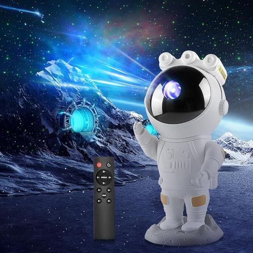 GEEKHAVE Astronaut LED Starry Projector, Galaxy Star Projector Spaceman Night Light, Planetarium Projector with Timer and Remote Control, Bedroom Ceiling Projection Lamp, Gift for Children and Adults