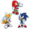 Toyland® Folienballon-Set, Sonic & Friends, 1 x 74 cm Sonic, 1 x 84 cm Schwanz und 1 x 66 cm knöchelförmige Folienballons, 3 Stück