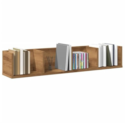 Xichuzi CD-Wandregal Artisan-Eiche 100x18x18 cm Holzwerkstoff, Schweberegal, Regal Wand, Bücherregal, Hängeregal, Regalbrett, Küchenregal, Wandboard - 855951