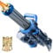 Gatling Wasserpistole Elektrisch,Elektrische Wasserpistole für Erwachsene und Kinder,Die stärkste Wasserpistole mit Rucksack, rotierender Düse und Mündungsfeuer,2 Batterien(Blau)