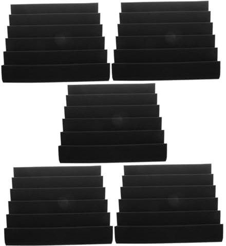 Schwarze Akustikschaumstoffplatten mit Dreiecksrillen 30x30x5 Cm, 5 Stück | Selbstklebend, für Studio und Heimkino, Schalldämmend, Fireproof, Schaumstoff