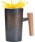 Ceramic Coffee Cup - 220 ml de artículos de piedra retro de taza para beber | Mango de madera Wabi-Sabi medieval Tebug Ceramic Taza para la ceremonia del té y la preparación del café