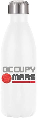 Red Planet Space Travel Exploration Logo Red Planet Vacuum Insulated Thermal Water Bottle White