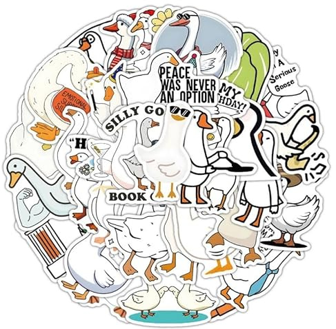 Affoto Gans Aufkleber für Laptop(50PCS),Geschenk für Kinder Jugendliche Erwachsene,Goose Wasserdicht Vinyl Stickers für Auto,Motorräder Fahrrad Gepäck Scrapbook,Skateboard Gitarre